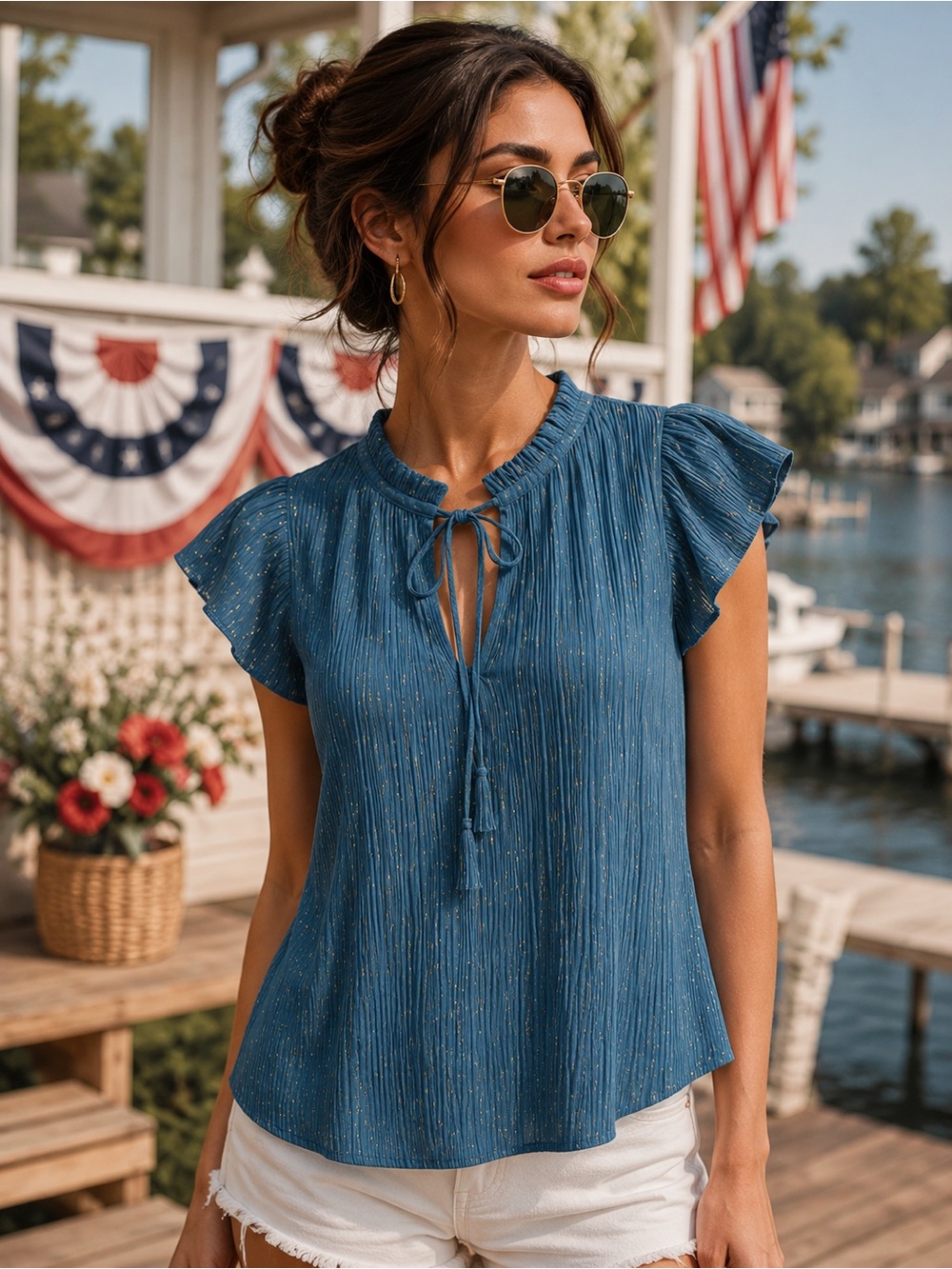 🌟 Tamara H Blue with Gold Spark Shirt 🌟